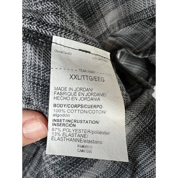 Under Armour Tradesmen Flex Fitted Plaid Flannel Button Down Shirt Size XXL Grey - Picture 6 of 7